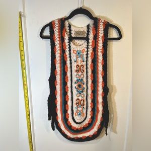 Limited Edition Marley Catch A Fire Crochet Vest, Poncho, Sweater, Beaded, HOT